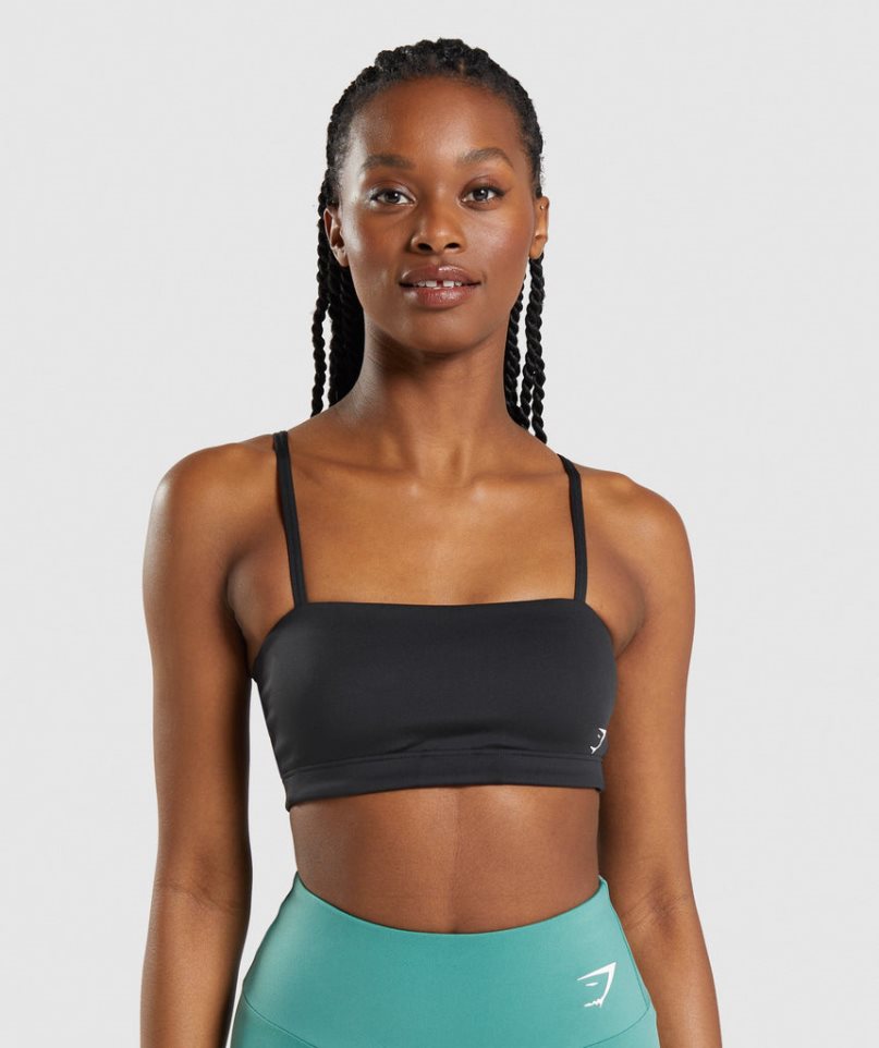 Women\'s Gymshark Bandeau Sports Bra Black | CA 803N65